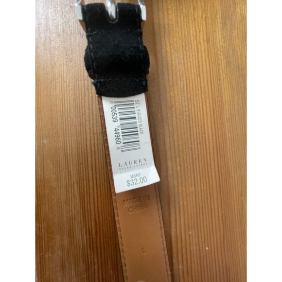 Lauren Ralph Lauren Genuine Leather Textured Size Large Women’s Belt Black - Picture 4 of 8